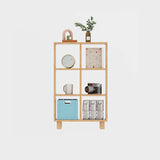 Minimalist Timber Open Back Cube Display Bookshelf Image - 9