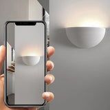 Minimalist Uplight White Half Moon LED Wall Sconce Image - 11