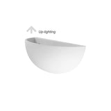Minimalist Uplight White Half Moon LED Wall Sconce Image - 5
