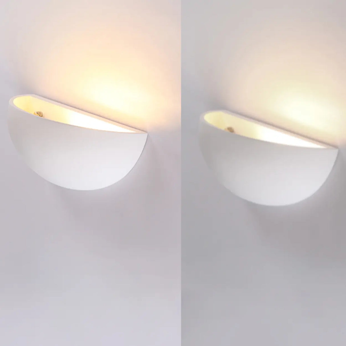 Minimalist Uplight White Half Moon LED Wall Sconce Image - 8