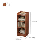 Minimalist Vertical Corner Wood Narrow Bookcase White Image - 21