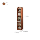 Minimalist Vertical Corner Wood Narrow Bookcase White Image - 24