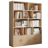 Minimalist Vertical Natural Wood Barrister Bookcase Image - 5