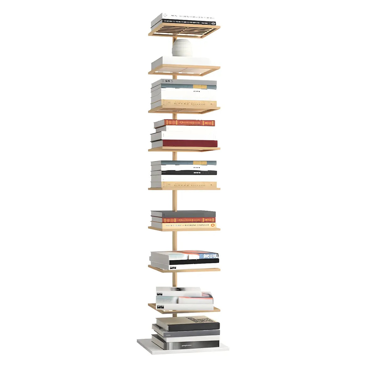 Minimalist Vertical Open Metal Spine Bookcase Black Image - 10