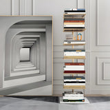 Minimalist Vertical Open Metal Spine Bookcase Black Image - 11