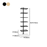 Minimalist Vertical Open Metal Spine Bookcase Black #size