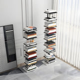 Minimalist Vertical Open Metal Spine Bookcase Black Image - 2