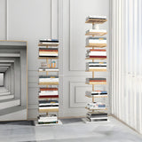 Minimalist Vertical Open Metal Spine Bookcase Black Image - 4