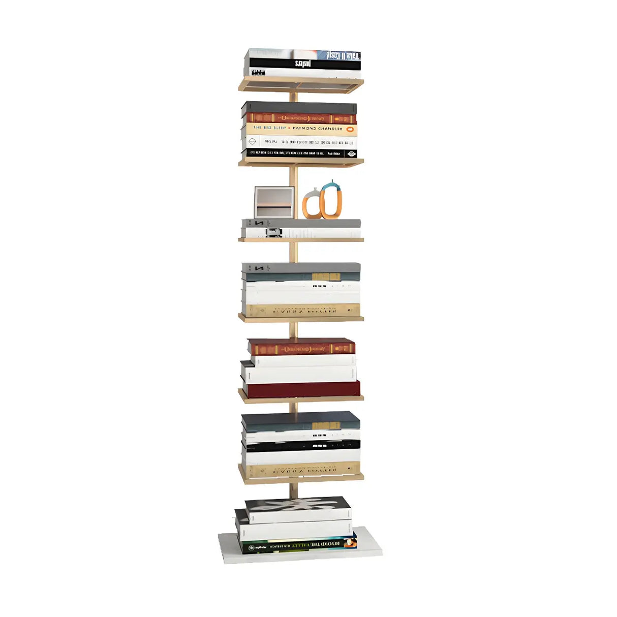 Minimalist Vertical Open Metal Spine Bookcase Black Image - 9