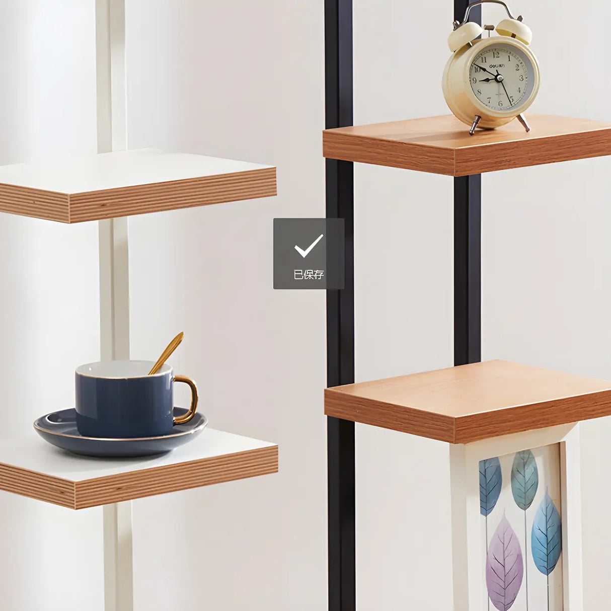 Minimalist Vertical Square Wood Tall Bookcase Brown Image - 12