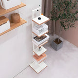 Minimalist Vertical Square Wood Tall Bookcase Brown Image - 14
