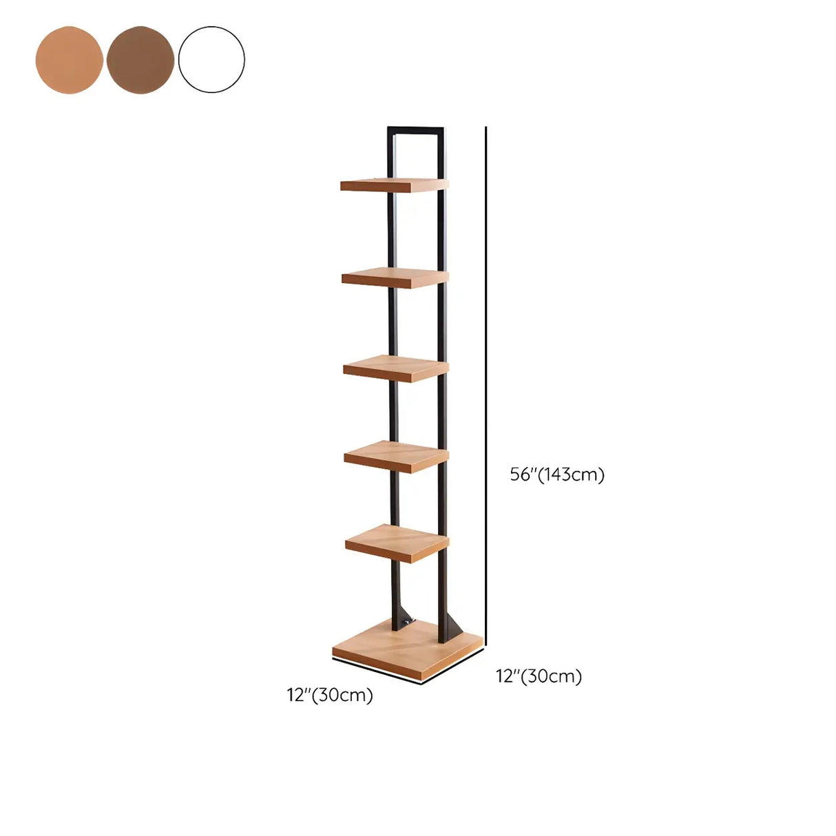 Minimalist Vertical Square Wood Tall Bookcase Brown 