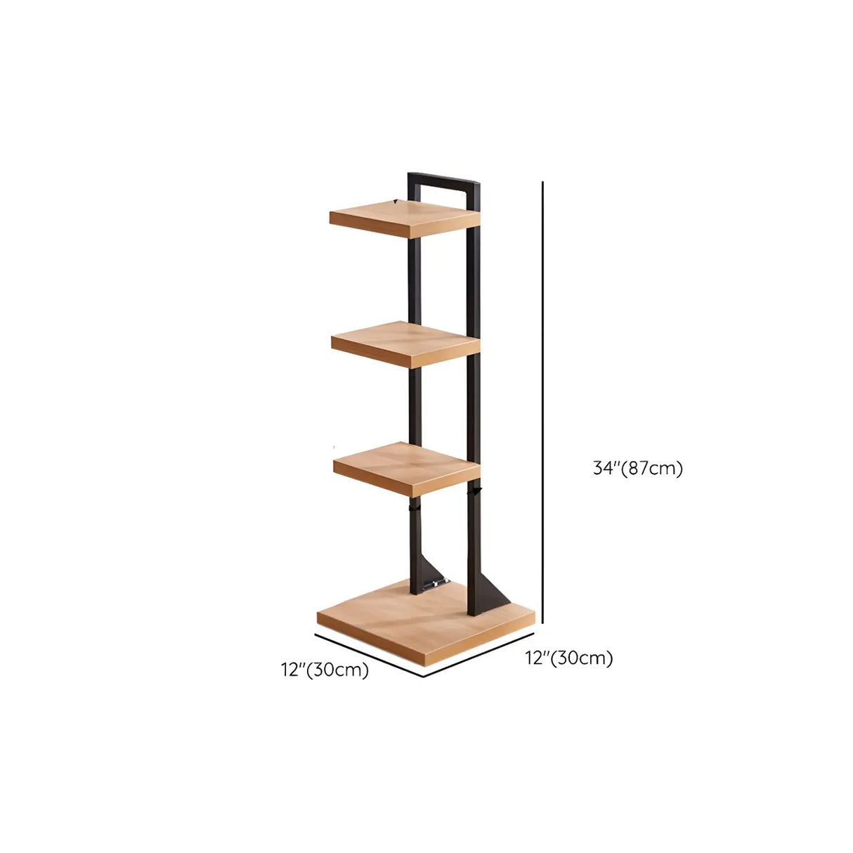 Minimalist Vertical Square Wood Tall Bookcase Brown Image - 16