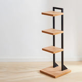 Minimalist Vertical Square Wood Tall Bookcase Brown Image - 2