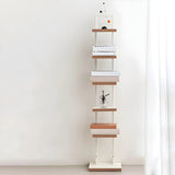 Minimalist Vertical Square Wood Tall Bookcase Brown Image - 3
