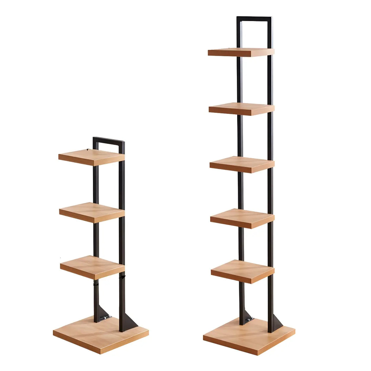 Minimalist Vertical Square Wood Tall Bookcase Brown Image - 9