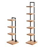 Minimalist Vertical Square Wood Tall Bookcase Brown Image - 9