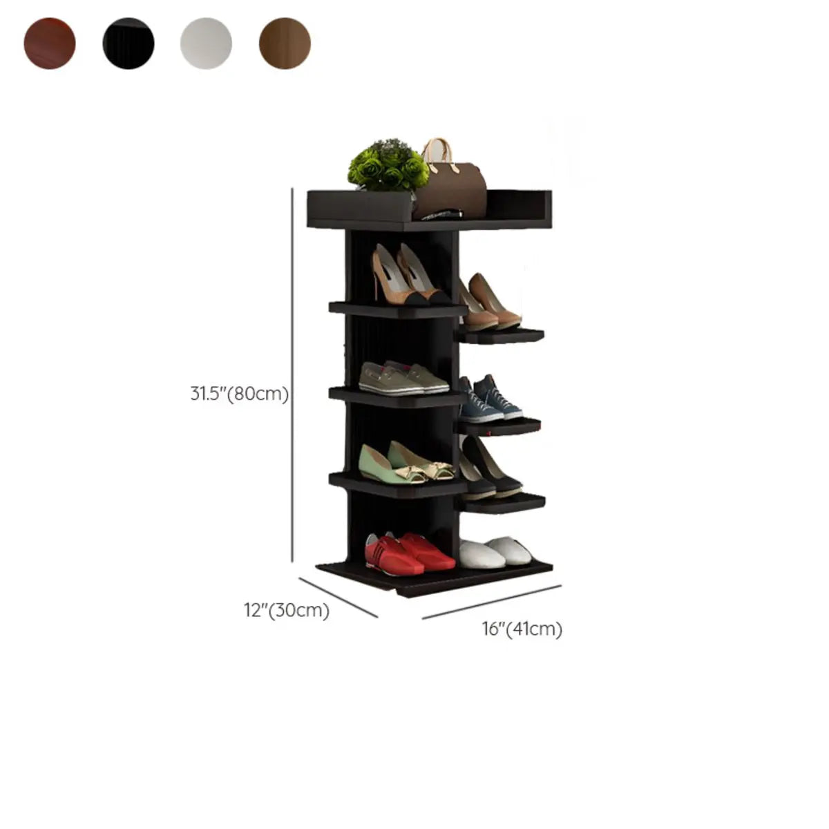 Minimalist Vertical Wooden White Entryway Shoe Rack 