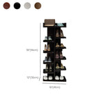 Minimalist Vertical Wooden White Entryway Shoe Rack Image - 25