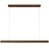 Minimalist Walnut Wooden Linear Island Pendant Light Image - 10