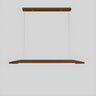 Minimalist Walnut Wooden Linear Island Pendant Light Image - 11