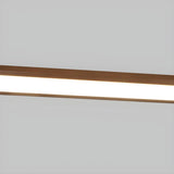 Minimalist Walnut Wooden Linear Island Pendant Light Image - 14