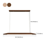 Minimalist Walnut Wooden Linear Island Pendant Light Image - 17