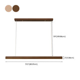 Minimalist Walnut Wooden Linear Island Pendant Light Image - 20