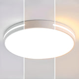 Minimalist White Circle LED Flush Mount Ceiling Light Image - 6