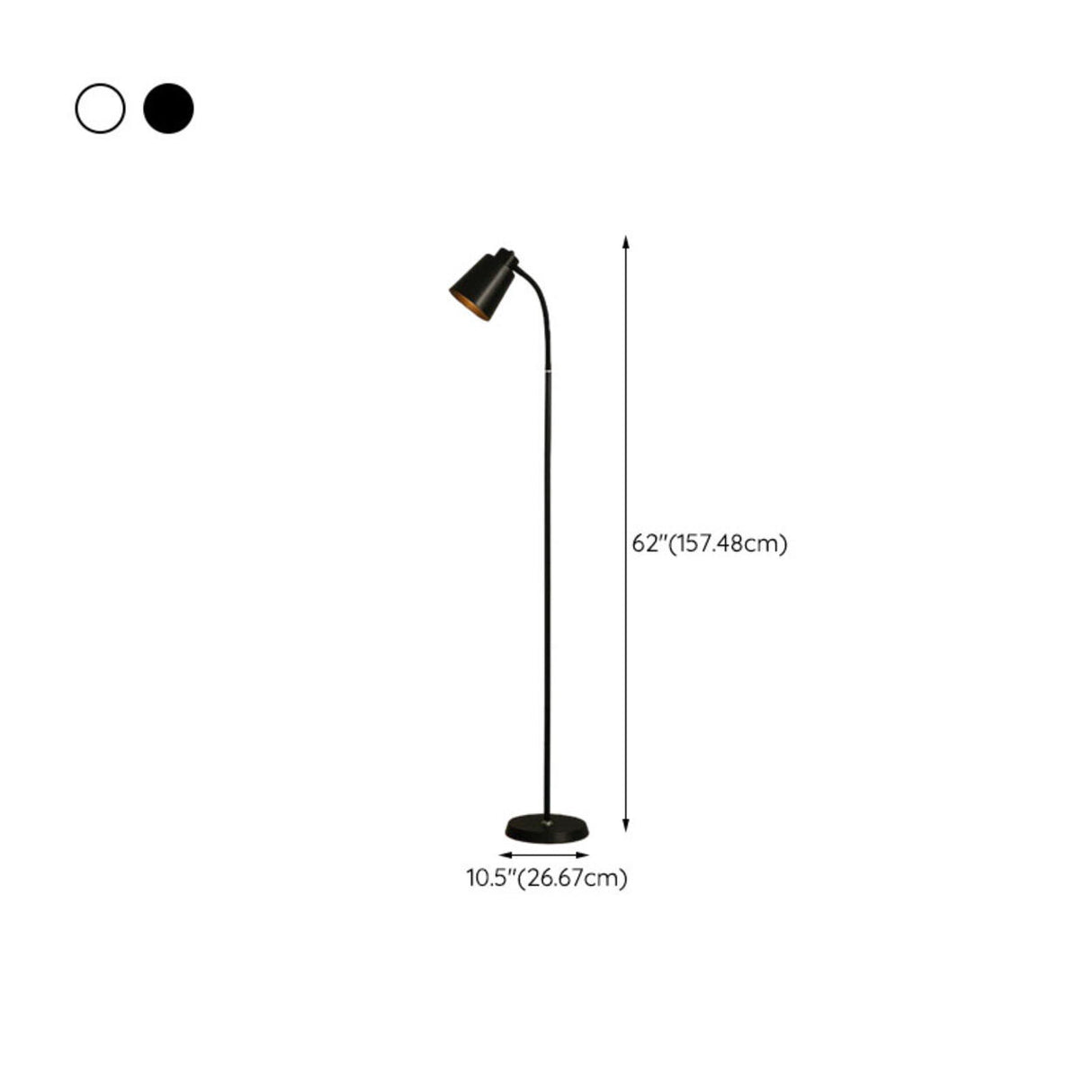 Minimalist White Cone Metal Living Room Floor Lamp 