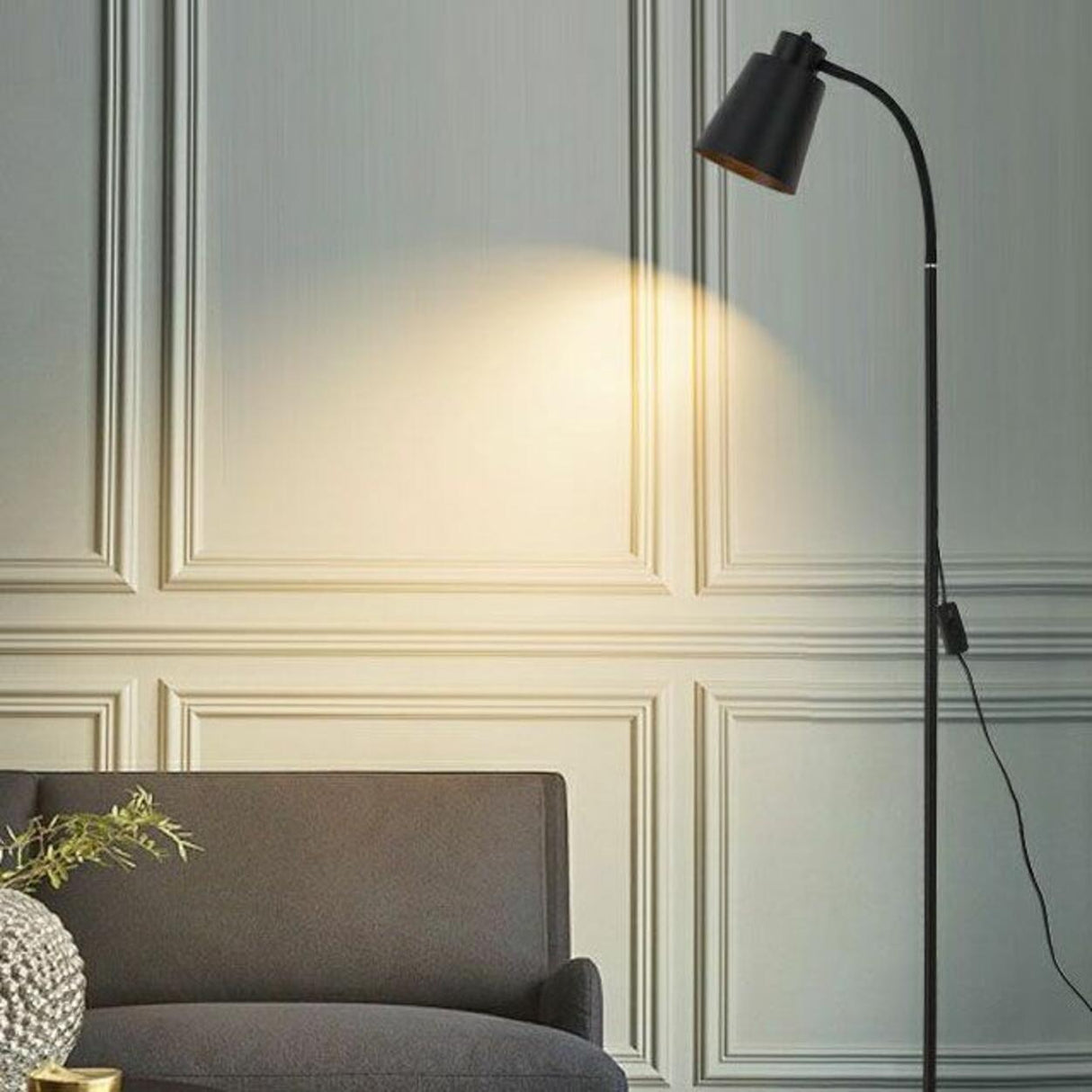 Minimalist White Cone Metal Living Room Floor Lamp Image - 9