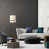 Minimalist White Cylinder Metal Modern Floor Lamp Image - 4
