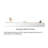Minimalist White Finish Wooden TV Stand with Drawers Image - 26
