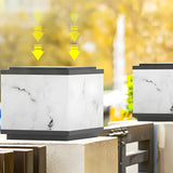 Minimalist White Geometric Cube Outdoor Table Lamp Image - 12