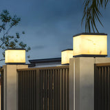 Minimalist White Geometric Cube Outdoor Table Lamp Image - 13