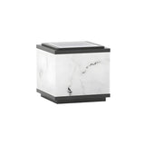 Minimalist White Geometric Cube Outdoor Table Lamp Image - 2