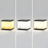 Minimalist White Geometric Cube Outdoor Table Lamp Image - 8
