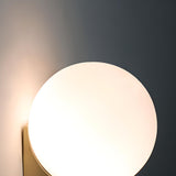 Minimalist White Glass Globe Bedroom Wall Sconce Image - 13