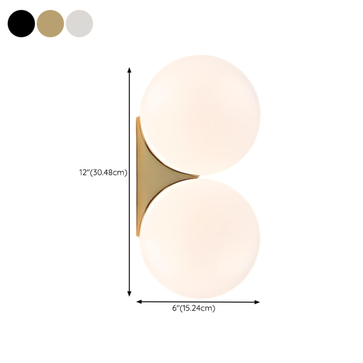 Minimalist White Glass Globe Bedroom Wall Sconce Image - 15
