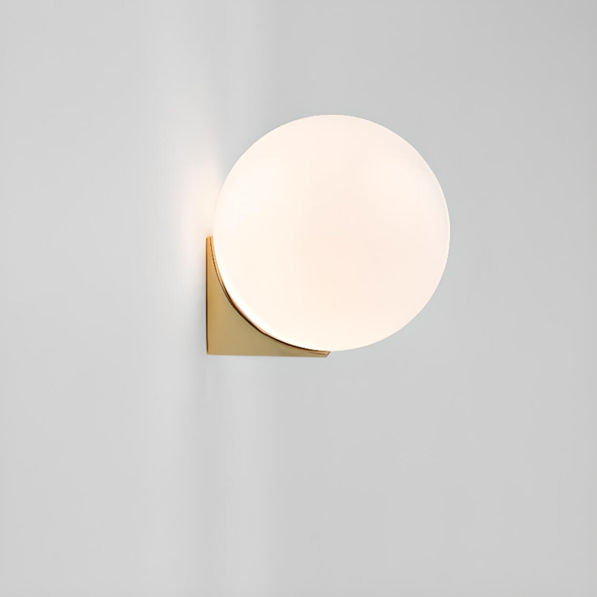 Minimalist White Glass Globe Bedroom Wall Sconce Image - 7