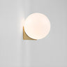 Minimalist White Glass Globe Bedroom Wall Sconce Image - 7