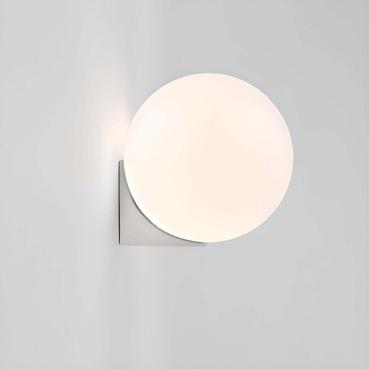 Minimalist White Glass Globe Bedroom Wall Sconce Image - 8