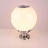 Minimalist White Globe Outdoor Post Light 2 Light Image - 7