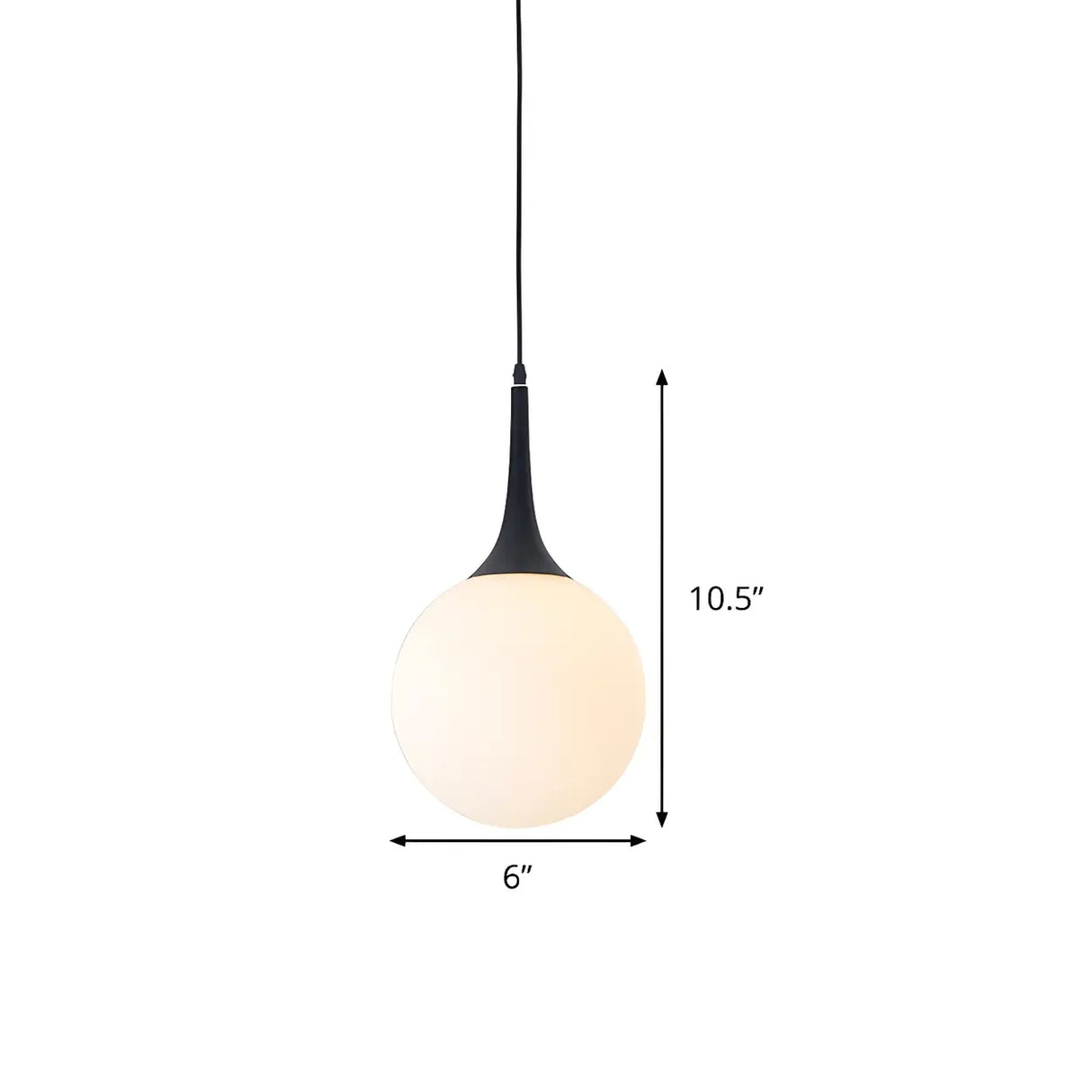 Minimalist White Globe-Shaped Glass Pendant Light 