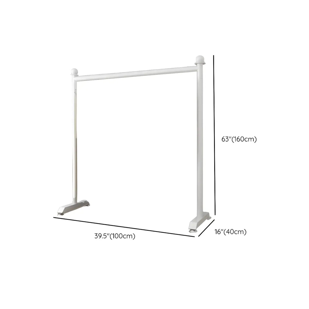 Minimalist White Metal Large Entryway Freestanding Coat Rack Image - 11