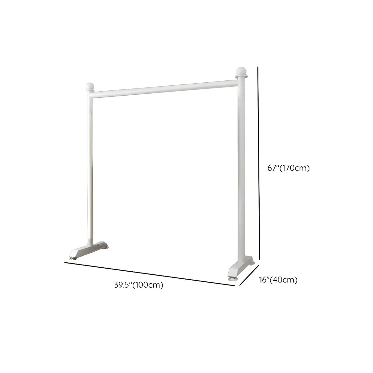 Minimalist White Metal Large Entryway Freestanding Coat Rack Image - 12