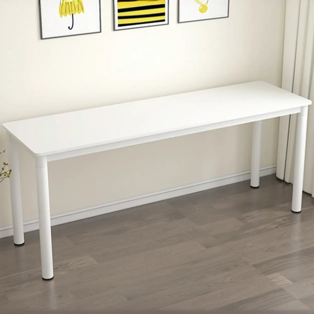 Minimalist White Rectangle Wood Double Writing Desk – Homebaa