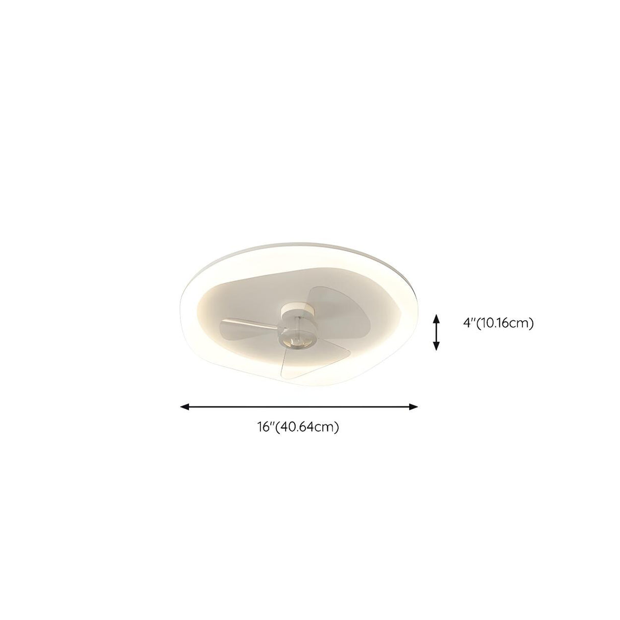 Minimalist White Round Flush Ceiling Fan with LED Light 