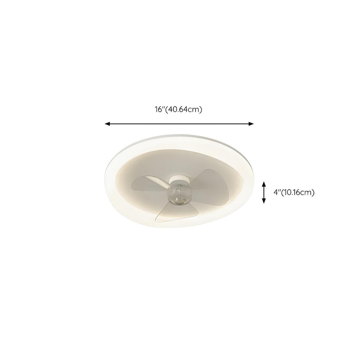 Minimalist White Round Flush Ceiling Fan with LED Light Image - 15