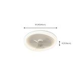 Minimalist White Round Flush Ceiling Fan with LED Light Image - 15